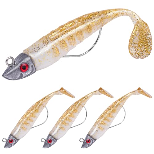 HOTUT Gummifische Set, 3 Stücke Angelköder mit Jigkopf, Gummiköder für Forelle Zander Barsch, Kunstköder Angelausrüstung, Kunstköder Hechtt Köder, Süß & Salzwasser, Männer Angelgeschenke HOTUT Gummifische Set, 3 Stücke Angelköder mit Jigkopf, Gummiköder für Forelle Zander Barsch, Kunstköder Angelausrüstung, Kunstköder Hechtt Köder, Süß & Salzwasser, Männer Angelgeschenke von HOTUT