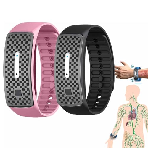 HOUKUNKA Josfit-Armband, Josfit Ultraschall 2024 Neue Armbänder, Fettstrahlen- und Entgiftungsarmband, verstellbares Lympunclog-Titan-Unclog-Armband für Männer und Frauen (Pink+Black) von HOUKUNKA