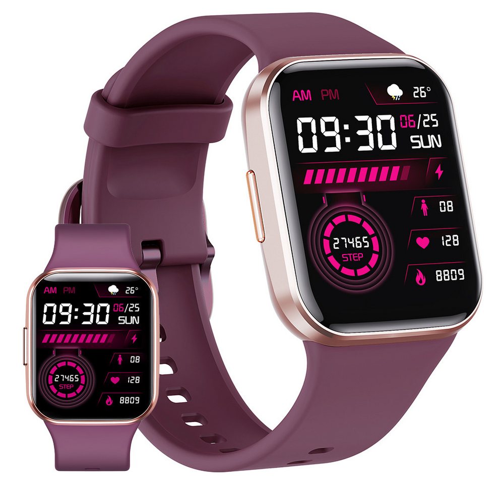 HOUROC Smartwatch für Damen Herren, Fitness Tracker Uhr mit Anruffunktion Smartwatch (1.69" HD Voll Touchscreen Zoll), IP67 Wasserdicht Pulsmesser Schrittzähler Aktivitätstracker von HOUROC