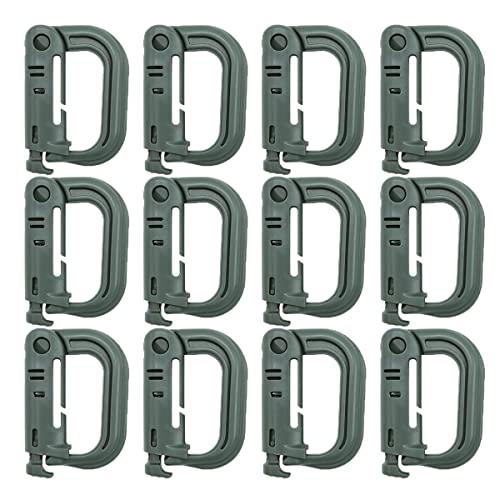 HOUSON 12 Stück Karabiner, Molle Zubehör D-Form Karabiner Kunststoff Plastik Karabinerhaken Karabiner Clip Set Grün HOUSON 12 Stück Karabiner, Molle Zubehör D-Form Karabiner Kunststoff Plastik Karabinerhaken Karabiner Clip Set Grün von HOUSON