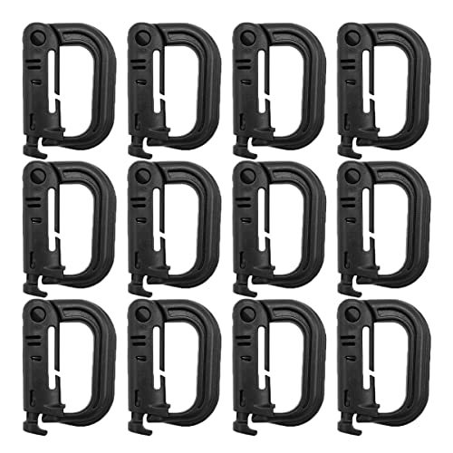 HOUSON 12 Stück Karabiner, Molle Zubehör D-Form Karabiner Kunststoff Plastik Karabinerhaken Karabiner Clip Set Schwarz HOUSON 12 Stück Karabiner, Molle Zubehör D-Form Karabiner Kunststoff Plastik Karabinerhaken Karabiner Clip Set Schwarz von HOUSON
