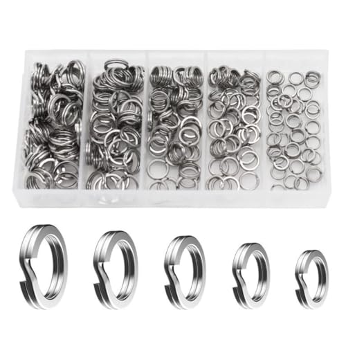 HOUSON 200PCS Sprengringe Angeln, Sicherungsringe Sprengringe Doppel Snap Ring Angelköder Ring für Angelzubehör Fischen Haken 5# 6# 7# 8# 9# HOUSON 200PCS Sprengringe Angeln, Sicherungsringe Sprengringe Doppel Snap Ring Angelköder Ring für Angelzubehör Fischen Haken 5# 6# 7# 8# 9# von HOUSON