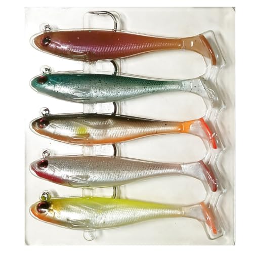 HOUSON 5PCS Gummifische Angelköder, Kunstköder Forellenköder Künstlicher Kunstköder für Salzwasser Süßwasser Forelle Barsch Lachs Angeln 9cm HOUSON 5PCS Gummifische Angelköder, Kunstköder Forellenköder Künstlicher Kunstköder für Salzwasser Süßwasser Forelle Barsch Lachs Angeln 9cm von HOUSON