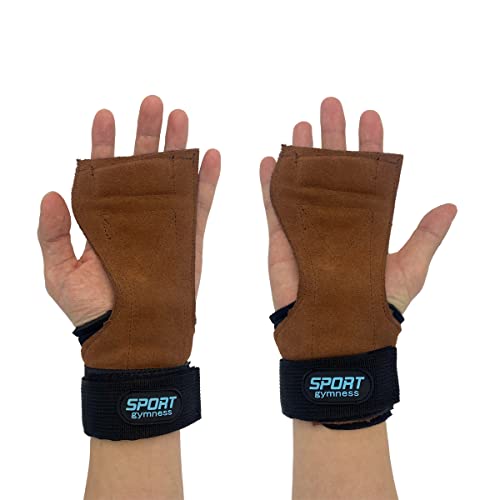 HOUSON Hand Grips, Zughilfe Handgelenksbandage Grippad Fitness Handschuhe Trainingshandschuhe für Bodybuilding Crossfit Lifting Zughilfen Gewichtheben Grips Pads Straps Krafttraining Trainings Braun von HOUSON