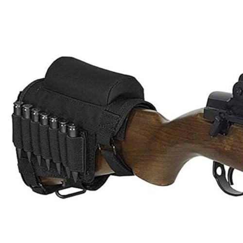 HOUSON Jagdwaffe Hinterschaft Wangenauflage, Taktische Schrotflinte Buttstock mit Gewehr Munitionshalter Gun Bullet Holder für 5,56 mm Bullet .22 / .223.204 Schwarz von HOUSON