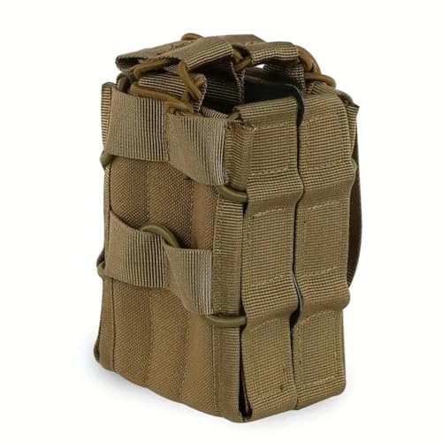 HOUSON Taktische Mag Pouch, Nylon Magazintasche Maghalter Fast Mag Pouch Airsoft Magazine Carrier Pouch Holder für 5.56 Mag, 7.62 Mag Khaki von HOUSON