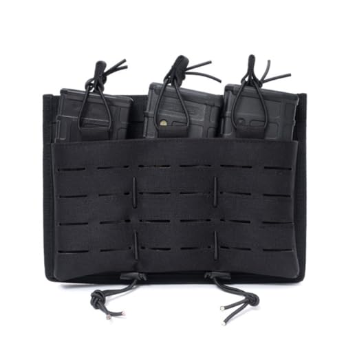 HOUSON Taktische Magazintasche, Triple Pistol Magazintasche MOLLE Mag Pouch Magazinbeutel Jagd Magazin Tasche Doppel Molle Beutel für M4/M16/AK47/AK74 Magazin Schwarz von HOUSON