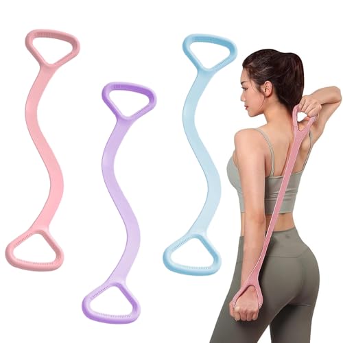 Stretchbänder Für Yoga, Pilates, Stretching-Gurt, Yoga-Gurt, Widerstandsschlaufen-Übungsbänder, Flexibilitätsgurt Mit Gepolstertem Griff Für Männer Und Frauen (One Size,Mix-3 Pcs) von HOUXIANDOU