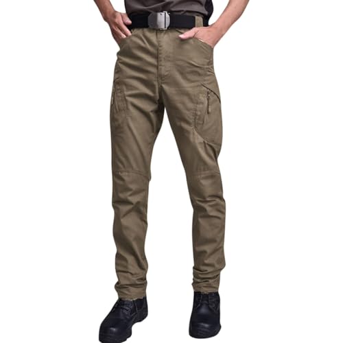 wasserdichte, Abriebfeste Taktische Hose Mit Mehreren Taschen, wasserdichte Taktische Hose Für Herren, Militärische Cargohose, wasserdichte Taktische Hose Aus Ripstop (Dunkelkhaki,2XL) von HOUXIANDOU