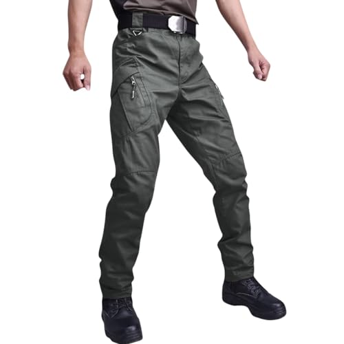 wasserdichte, Abriebfeste Taktische Hose Mit Mehreren Taschen, wasserdichte Taktische Hose Für Herren, Militärische Cargohose, wasserdichte Taktische Hose Aus Ripstop (Grün,2XL) von HOUXIANDOU