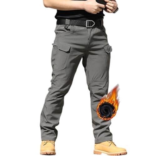 wasserdichte Softshell-Winterhose Für Herren, Arbeits-Cargohose Für Herren, wasserdichte Camping-Wanderhose Mit Schmaler Passform, Taktische Ripstop-Hose Mit Mehreren Taschen Für Die Jagd (Grau,4XL) wasserdichte Softshell-Winterhose Für Herren, Arbeits-Cargohose Für Herren, wasserdichte Camping-Wanderhose Mit Schmaler Passform, Taktische Ripstop-Hose Mit Mehreren Taschen Für Die Jagd (Grau,4XL) von HOUXIANDOU