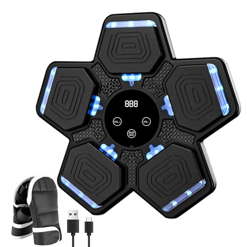 HOVCEH Music Boxing Machine, Intelligente Musik Boxmaschine, LED Boxmaschine mit Musik Erwachsene/Kinder, Unterstützt Bluetooth, Wandmontiertes Boxziel mit Boxhandschuhen, Geschwindigkeitseinstellung HOVCEH Music Boxing Machine, Intelligente Musik Boxmaschine, LED Boxmaschine mit Musik Erwachsene/Kinder, Unterstützt Bluetooth, Wandmontiertes Boxziel mit Boxhandschuhen, Geschwindigkeitseinstellung von HOVCEH