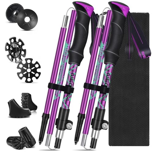 HOVIN Wanderstöcke Faltbar 105-125cm,Nordic Walking Stöcke Damen,Aluminium Wanderstöcke Faltbar,Trekkingstöcke mit 4 Paar Gummipuffers für Trekking und Wandern HOVIN Wanderstöcke Faltbar 105-125cm,Nordic Walking Stöcke Damen,Aluminium Wanderstöcke Faltbar,Trekkingstöcke mit 4 Paar Gummipuffers für Trekking und Wandern von HOVIN