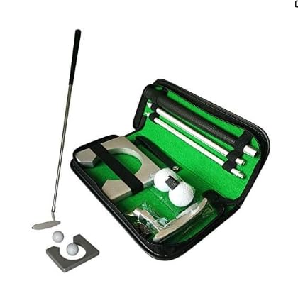 Howtrue Tragbares Golf-Putter-Set mit Lochbecher und 2 Golfbällen für Golf-Putting-Übungen, Golf-Putter-Set, Indoor/Outdoor, Golf-Geschenk von HOW TRUE