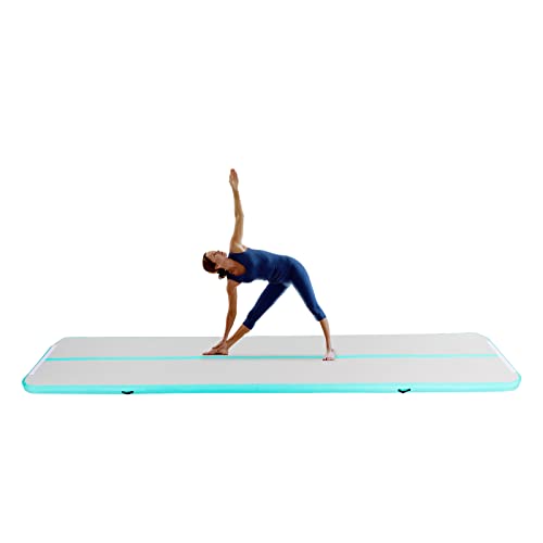Aufblasbare Gymnastikmatte 5m mit Pumpe für Fitness und Training drinnen und draußen für Yoga und Akrobatik hohe Sicherheit und einfache Handhabung (Grün) von HPDTZ