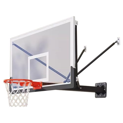 Basketballkorb Basketballkorb, an der Wand montierter Outdoor-Basketballkorb, mit bruchsicherer Rückwand, für Einfahrtsplatz(Black,150cm/59in) von HPFHSJ