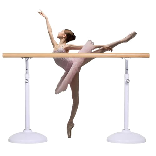 HPFHSJ Ballettstange 31,5 Zoll bis 47,2 Zoll verstellbare Höhe, Ballettstange für Tanzstudio mit Rutschfester Basis, für Tanz-Pilates(White,250cm/98.4in) von HPFHSJ