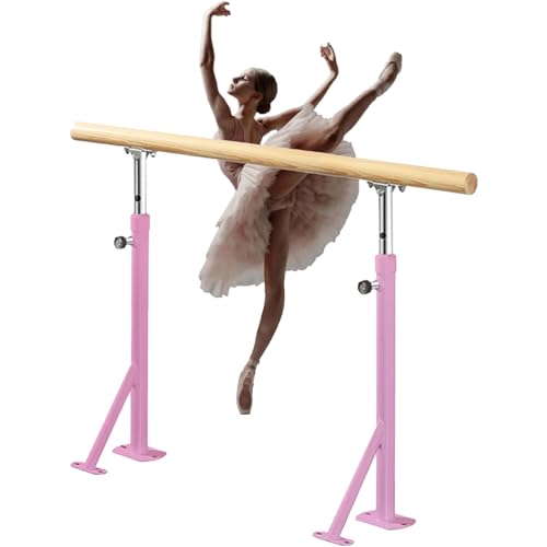 HPFHSJ Ballettstange Stahlballettstange, 33,4 bis 43,3 Zoll höhenverstellbare Stange, tragbare Ballettstange, für den Tanzraum im Fitnessstudio zu Hause(Pink,100cm/39.3in) von HPFHSJ