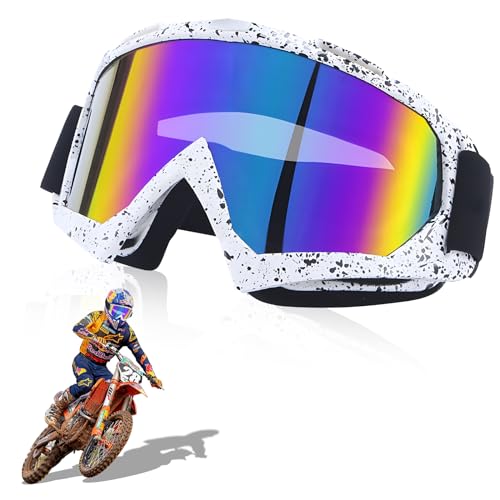 HPiano Motorradbrille Motocross Brille, Winddichte Staubdichte Motocross-Brille, Winddicht Anti Fog UV Skibrille,Brille für Männer Frauen Jugend Fit über Brille Outdoor-Sportarten,Radfahren,Skiing-2 von HPiano