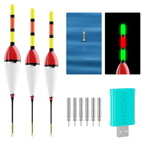 HRGOYY 3 Stück Led Posen Angeln mit Bissanzeiger,Bissanzeiger-Angeln,AngelzubehöR Set,Bissanzeiger Swinger,Schwimmer Angeln,Angel-Posen-Set mit Gravity Sensing und Metall Basis HRGOYY 3 Stück Led Posen Angeln mit Bissanzeiger,Bissanzeiger-Angeln,AngelzubehöR Set,Bissanzeiger Swinger,Schwimmer Angeln,Angel-Posen-Set mit Gravity Sensing und Metall Basis von HRGOYY