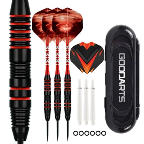 HRLORK Professionelles Dartpfeile Set 3 Stück Dartpfeile Metallspitze Steel Darts Aluminium-Schäfte mit 3 Ersatzschäften Rote HRLORK Professionelles Dartpfeile Set 3 Stück Dartpfeile Metallspitze Steel Darts Aluminium-Schäfte mit 3 Ersatzschäften Rote von HRLORK
