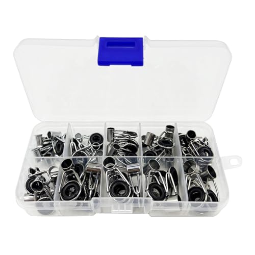 HRODA 45Pcs Angelrute Reparatur Kits Angeln Augen Ringe Flöße Linie Angelrute Seite Linie Guide Ringe Angeln Zubehör von HRODA