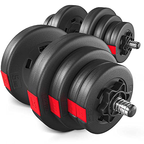 Hop-Sport Kurzhanteln 2er Set - Hanteln Set - Gewichte 20kg / 40kg - Hantelstange 30mm mit Sternverschlüssen, gerändelt (2 x 20 kg) von HS HOP-SPORT