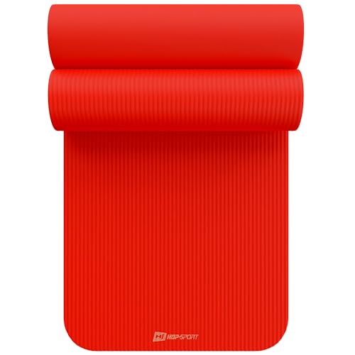 Hop-Sport Gymnastikmatte 190 x 60 cm x 1 cm, Sportmatte - gelenkschonend & rutschfest, Fitnessmatte aus NBR-Schaumstoff + Tragegurt- Rot Hop-Sport Gymnastikmatte 190 x 60 cm x 1 cm, Sportmatte - gelenkschonend & rutschfest, Fitnessmatte aus NBR-Schaumstoff + Tragegurt- Rot von HS HOP-SPORT