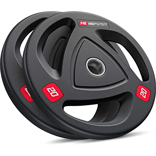 Hop-Sport Hantelscheiben aus Gusseisen, robustes Olympia Hantelscheiben-Set 2x20kg, für Langhantelstangen ø 50mm, rutschfeste & gummierte Oberfläche Hop-Sport Hantelscheiben aus Gusseisen, robustes Olympia Hantelscheiben-Set 2x20kg, für Langhantelstangen ø 50mm, rutschfeste & gummierte Oberfläche von HS HOP-SPORT