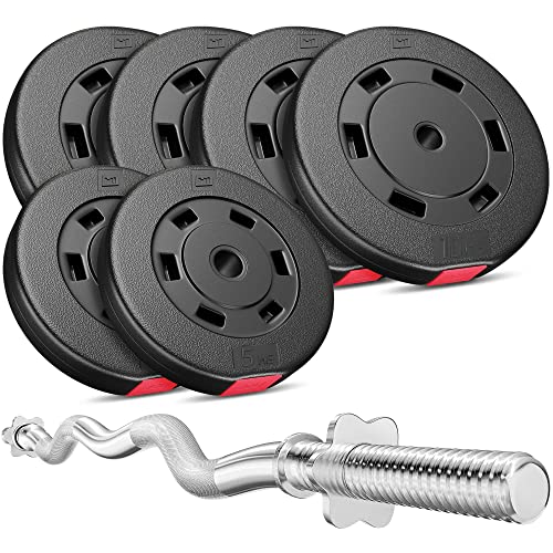 Hop-Sport Hantelset 57 kg SZ-Stange Hantelcheiben 4x10 kg + 2x5 kg von HS HOP-SPORT