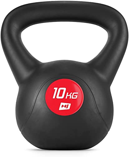 Hop-Sport Kettlebell - Kugelhantel für geräuscharmes und bodenschonendes Training - Schwunghantel in Größen von 4kg bis 20kg (10kg) von HS HOP-SPORT