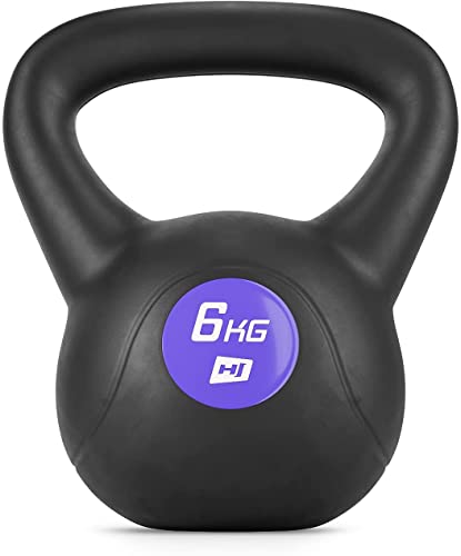 Hop-Sport Kettlebell - Kugelhantel für geräuscharmes und bodenschonendes Training - Schwunghantel in Größen von 4kg bis 20kg (6kg) von HS HOP-SPORT