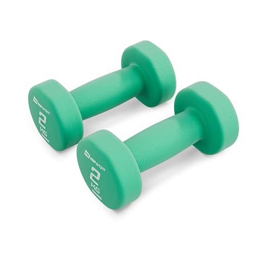 Hop-Sport Kurzhanteln - 2er Set, Hanteln aus Gusseisen mit Neopren-Überzug - 2x2kg, Gewichte aus widerstandsfähiges Material Hop-Sport Kurzhanteln - 2er Set, Hanteln aus Gusseisen mit Neopren-Überzug - 2x2kg, Gewichte aus widerstandsfähiges Material von HS HOP-SPORT