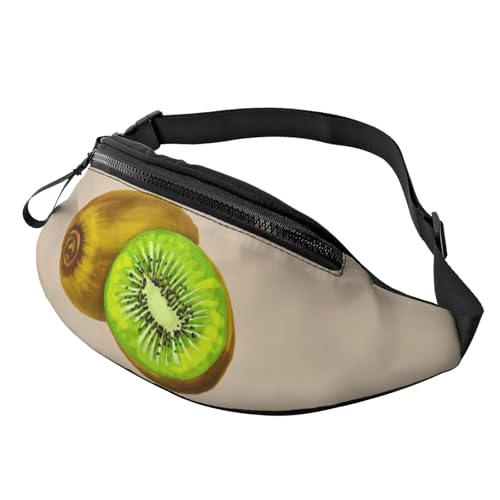 HSJFS Modische Hüfttasche mit Sonnenuntergang-Handflächen-Druck, verstellbarer Gürtel, lässige Brusttasche, kiwi, Einheitsgröße von HSJFS