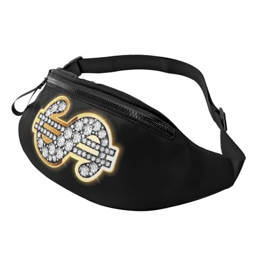 HSJFS Sporttasche mit Camouflage-Muster, für den Sport, Umhängetasche, lässige Brusttasche, Goldfarbenes Dollar-Schild, Einheitsgröße von HSJFS