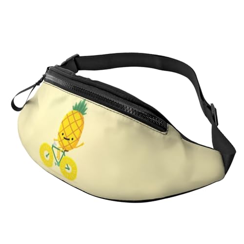 HSJFS Sporttasche mit buntem Blumen- und Schmetterlings-Aufdruck, lässige Brusttasche, Ananas-Fahrrad, Einheitsgröße von HSJFS