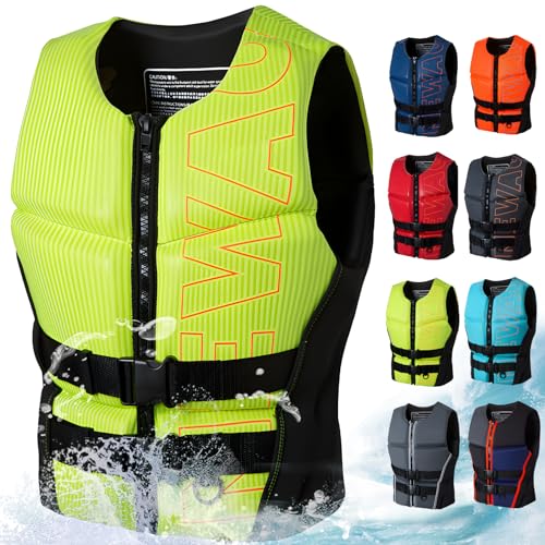 Neopren Schwimmweste Für Erwachsene Und Kinder Zum Paddeln Leichte Schwimmweste Schwimmhilfe Verstellbar Für Herren Und Damen Schwimmwesten Für Wassersport,M, Yellow von HSKJTT