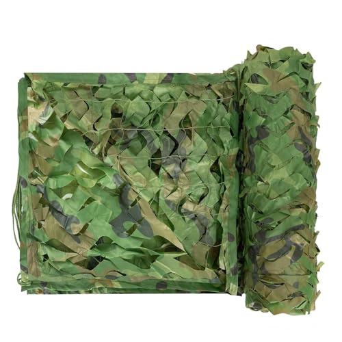 HSPLXYT Tarnnetz mit verstärktem Sonnenschutz Camouflage 2 x 3 m, 3 x 4 m, 4 x 6 m Tarnungsnetz for Jagd Militär Sichtschutz Dekoration Garten Freizeit Camping Haus (Size : 3x3m/9.8x9.8ft) von HSPLXYT