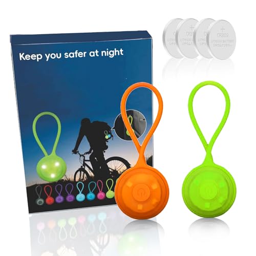 Reflektoren kinder/Blinklicht/Leuchtanhänger hund/blinklicht schulranzen(battery operated, steady light and flashing light, ideal for joggers, school children, cyclists) 2 pro Packung (Orange + Gelb) von HSSGGV