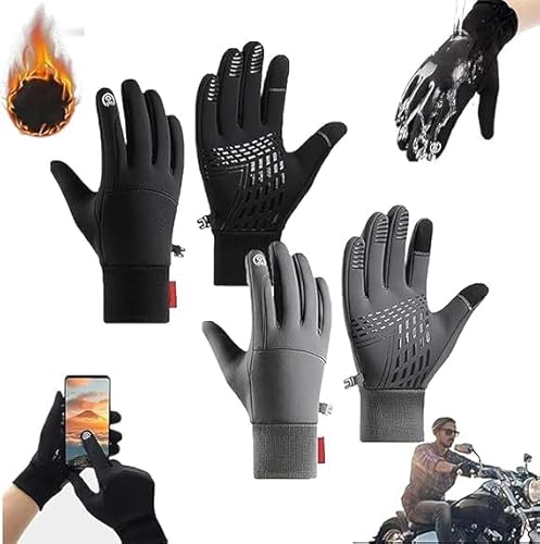 Wasserdichte Wollhandschuhe, Touchscreen-Warmhandschuhe, Premium-Warmhandschuhe, Unisex, Herren-Wander-Touchscreen-Handschuhe für kaltes Wetter, Outdoor-Handschuhe für kaltes Wetter zum Radfahren von HSSHRAQV