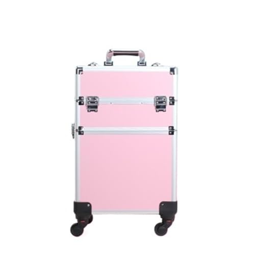 Schönheitstrolley Fall, professioneller Künstler Trolley Make -up -Koffer, Nagelbox Tattoo Tool Box Manicurist (Pink(2 Layers)) von HSSMEUR