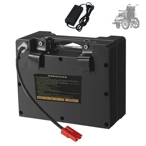 HSSYTZOUL 24V Lithium-Ionen-Akku 20AH/25AH/30AH/35AH Akku mit Ladegerät BMS-Schutzplatine für elektrische Rollstuhlbatterie,Schwarz,35ah von HSSYTZOUL