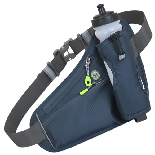 HSTWODE Bauchtasche für Trinkflasche,Laufgürtel Handy,Gürteltasche mit Flaschenhalter,Running Belt,Verstellbar Hüfttasche Damen und Herren,Trinkgürtel für Jogging (dunkelgraue) von HSTWODE