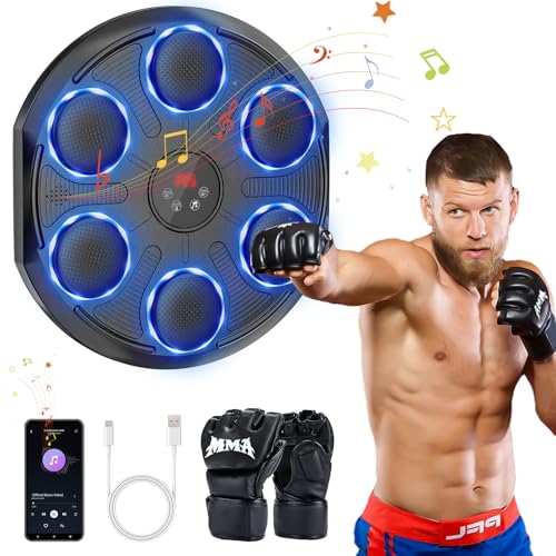 HSYFUNA Music Boxing Machine, Bluetooth Boxing Machine mit 12 Geschwindigkeitsmodi und Zählmodus, Wandmontiertes Boxziel mit 1 Paar Boxhandschuhen, Für Erwachsene & Kinder, Home Fitness, Stressabbau HSYFUNA Music Boxing Machine, Bluetooth Boxing Machine mit 12 Geschwindigkeitsmodi und Zählmodus, Wandmontiertes Boxziel mit 1 Paar Boxhandschuhen, Für Erwachsene & Kinder, Home Fitness, Stressabbau von HSYFUNA