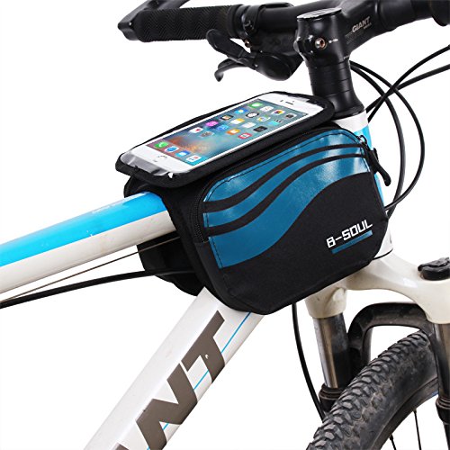 b-soul 3 in 1 Front Tube wasserdicht Bike Bag 12,2 cm Handy Bildschirm Touch Fahrrad Taschen mit 2 seitlichen Taschen – Blau b-soul 3 in 1 Front Tube wasserdicht Bike Bag 12,2 cm Handy Bildschirm Touch Fahrrad Taschen mit 2 seitlichen Taschen – Blau von HT