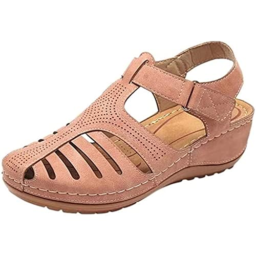 Damen ModeTrekking Sport Sandalen,Strand Wander Sandalen,Sommer Freizeitschuhe, Outdoor Sportschuhe,Beige,43 von HTDZDX