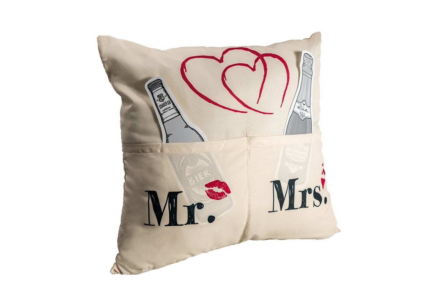 HTI-Living Dekokissen Kissen mit Taschen Mr. Mrs., Sofakissen Zierkissen Geschenkidee Dekokissen HTI-Living Dekokissen Kissen mit Taschen Mr. Mrs., Sofakissen Zierkissen Geschenkidee Dekokissen von HTI-Living