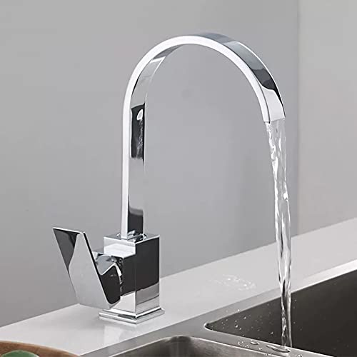 HTPLNME Küchenarmaturen Badarmaturen Küchenarmaturen Messing Küchenspüle Wasserhahn Kalt- und Warmwasser Einloch Wasserhahn Messingmischer Fashionable von HTPLNME