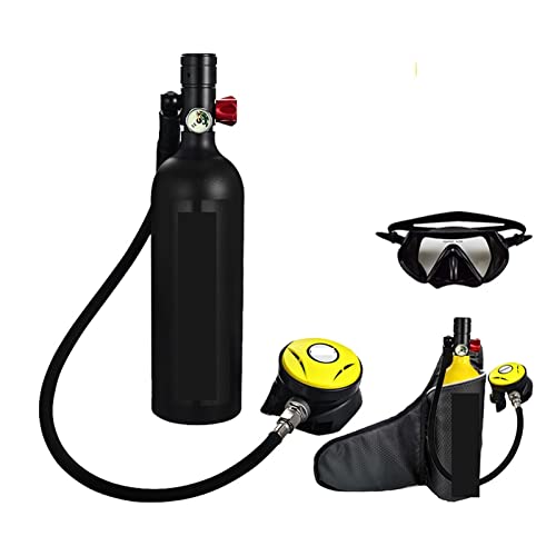 HTQFDC Tauchflasche, Tauchflasche, Schwimmzubehör, Tauch-Atemschutzgerät, Tauch-Sauerstoffflasche, sanfter atmen (Farbe: Schwarz, Paket A, Größe: X-Groß) von HTQFDC