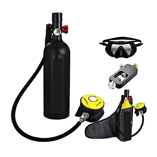 HTQFDC Tauchflasche, Tauchflasche, Schwimmzubehör, Tauch-Atemschutzgerät, Tauch-Sauerstoffflasche, sanfter atmen (Farbe: Schwarz, Paket B, Größe: X-Groß) von HTQFDC
